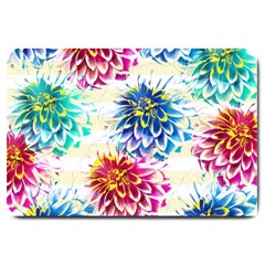 Colorful Dahlias Large Doormat  by DanaeStudio