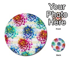 Colorful Dahlias Multi-purpose Cards (round) 