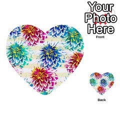 Colorful Dahlias Multi-purpose Cards (heart)  by DanaeStudio