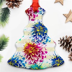 Colorful Dahlias Ornament (christmas Tree) by DanaeStudio