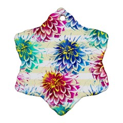 Colorful Dahlias Snowflake Ornament (2-side)