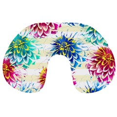 Colorful Dahlias Travel Neck Pillows by DanaeStudio