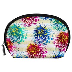 Colorful Dahlias Accessory Pouches (large)  by DanaeStudio