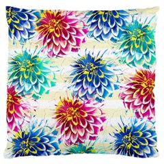 Colorful Dahlias Standard Flano Cushion Case (two Sides) by DanaeStudio