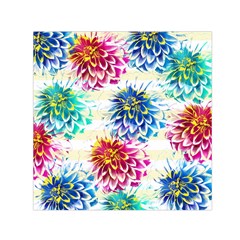 Colorful Dahlias Small Satin Scarf (square)