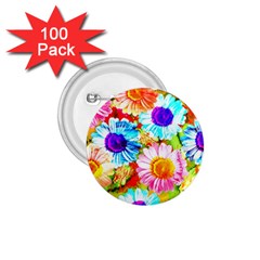 Colorful Daisy Garden 1 75  Buttons (100 Pack)  by DanaeStudio