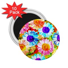 Colorful Daisy Garden 2 25  Magnets (10 Pack)  by DanaeStudio