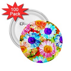 Colorful Daisy Garden 2 25  Buttons (100 Pack) 