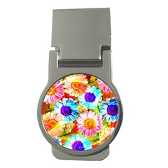 Colorful Daisy Garden Money Clips (round) 