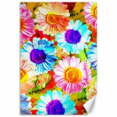 Colorful Daisy Garden Canvas 12  X 18   by DanaeStudio