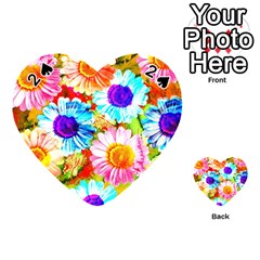 Colorful Daisy Garden Playing Cards 54 (heart) 