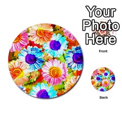 Colorful Daisy Garden Multi-purpose Cards (round) 