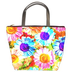 Colorful Daisy Garden Bucket Bags by DanaeStudio