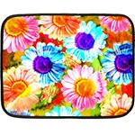 Colorful Daisy Garden Double Sided Fleece Blanket (Mini)  35 x27  Blanket Front