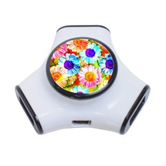 Colorful Daisy Garden 3-port Usb Hub