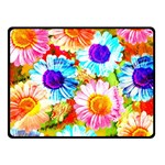 Colorful Daisy Garden Double Sided Fleece Blanket (Small)  45 x34  Blanket Front