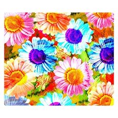 Colorful Daisy Garden Double Sided Flano Blanket (small)  by DanaeStudio