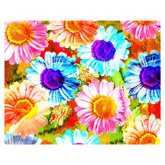 Colorful Daisy Garden Double Sided Flano Blanket (medium)  by DanaeStudio