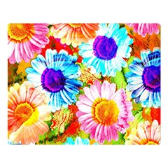 Colorful Daisy Garden Double Sided Flano Blanket (large)  by DanaeStudio