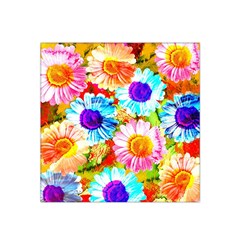 Colorful Daisy Garden Satin Bandana Scarf by DanaeStudio