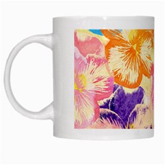 Colorful Pansies Field White Mugs by DanaeStudio