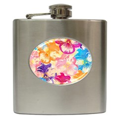 Colorful Pansies Field Hip Flask (6 Oz) by DanaeStudio