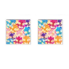 Colorful Pansies Field Cufflinks (square) by DanaeStudio