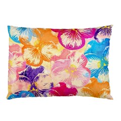 Colorful Pansies Field Pillow Case by DanaeStudio