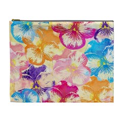 Colorful Pansies Field Cosmetic Bag (xl) by DanaeStudio