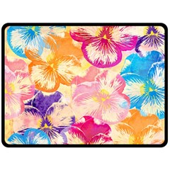 Colorful Pansies Field Fleece Blanket (large)  by DanaeStudio