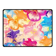 Colorful Pansies Field Fleece Blanket (small) by DanaeStudio