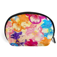 Colorful Pansies Field Accessory Pouches (large)  by DanaeStudio