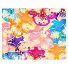 Colorful Pansies Field Double Sided Flano Blanket (medium)  by DanaeStudio