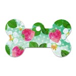 Cute Strawberries Pattern Dog Tag Bone (Two Sides) Front