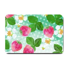 Cute Strawberries Pattern Small Doormat  by DanaeStudio