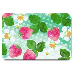 Cute Strawberries Pattern Large Doormat  by DanaeStudio