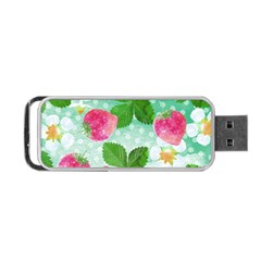 Cute Strawberries Pattern Portable Usb Flash (one Side) by DanaeStudio