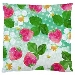 Cute Strawberries Pattern Standard Flano Cushion Case (one Side) by DanaeStudio