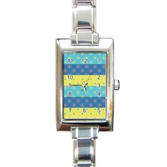 Hexagon And Stripes Pattern Rectangle Italian Charm Watch by DanaeStudio