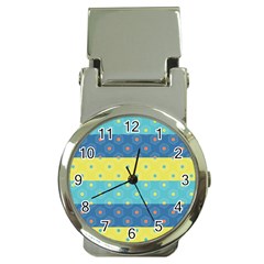 Hexagon And Stripes Pattern Money Clip Watches by DanaeStudio