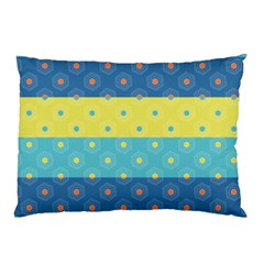 Hexagon And Stripes Pattern Pillow Case by DanaeStudio