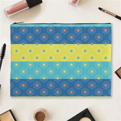 Hexagon And Stripes Pattern Cosmetic Bag (xl) by DanaeStudio