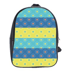 Hexagon And Stripes Pattern School Bags(large) 