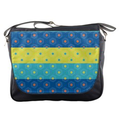 Hexagon And Stripes Pattern Messenger Bags by DanaeStudio