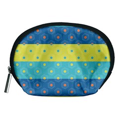 Hexagon And Stripes Pattern Accessory Pouches (medium) 