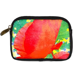 Lovely Red Poppy And Blue Dots Digital Camera Cases by DanaeStudio