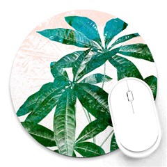 Pachira Leaves  Round Mousepads by DanaeStudio