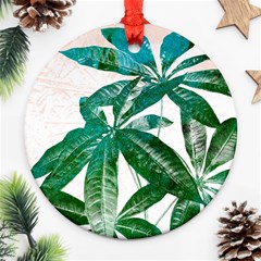 Pachira Leaves  Ornament (round)  by DanaeStudio