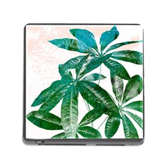 Pachira Leaves  Memory Card Reader (square) by DanaeStudio