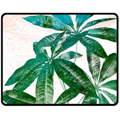 Pachira Leaves  Fleece Blanket (medium)  by DanaeStudio